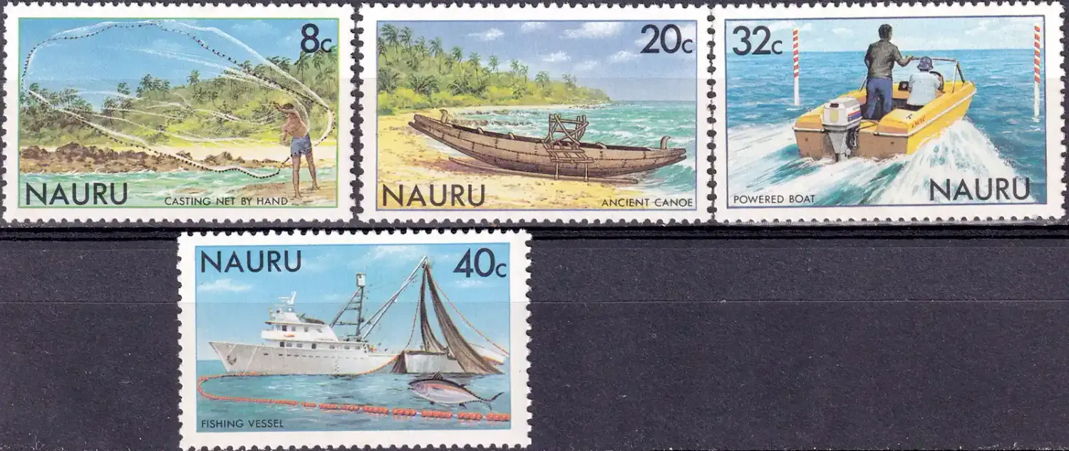 Nauru 1980 Fishing, Ships (4v) MNH(**) Nauru 1980 Fishing, Ships (4v) MNH(**)