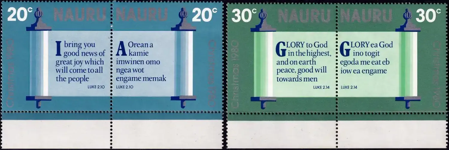 Nauru 1981 Christmas - Bible Verses (4v) MNH(**) Nauru 1981 Christmas - Bible Verses (4v) MNH(**)