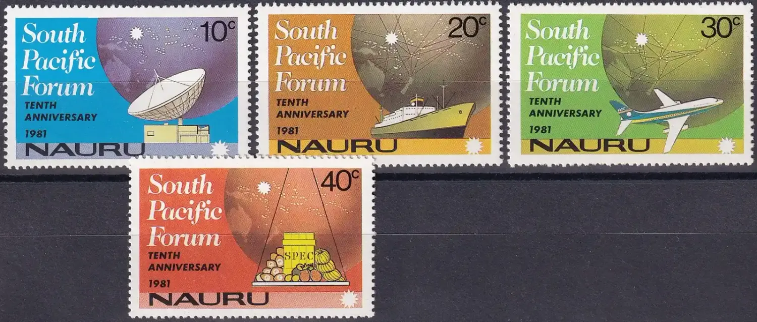 Nauru 1981 The 10th Anniv of South Pacific Forum (4v) MNH(**) Nauru 1981 The 10th Anniv of South Pacific Forum (4v) MNH(**)