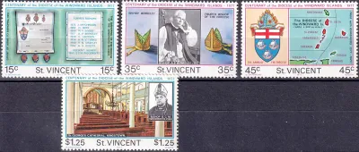 St. Vincent 1977 The 100th Anniv of Anglican Diocese of the Windward Islands. (4v) MNH(**) St. Vincent 1977 The 100th Anniv of Anglican Diocese of the Windward Islands. (4v) MNH(**)