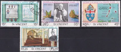 St. Vincent 1977 The 100th Anniv of Anglican Diocese of the Windward Islands. (4v) CTO, NH(**) St. Vincent 1977 The 100th Anniv of Anglican Diocese of the Windward Islands. (4v) CTO, NH(**)