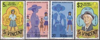 St. Vincent 1977 The 50th Anniv of Girl Guides in St. Vincent. (4v) MNH(**) St. Vincent 1977 The 50th Anniv of Girl Guides in St. Vincent. (4v) MNH(**)