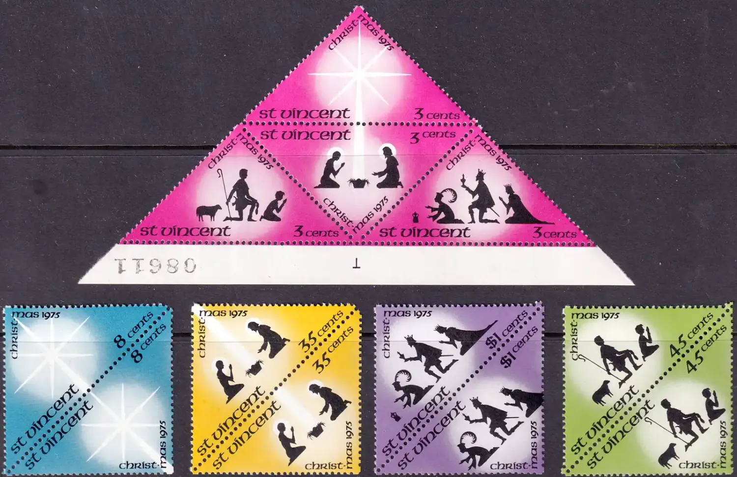 St. Vincent 1975 Christmas. (12v) MNH(**) St. Vincent 1975 Christmas. (12v) MNH(**)