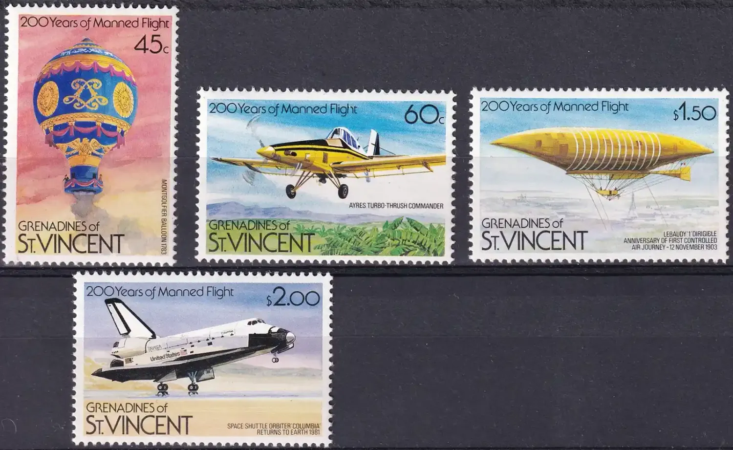 Grenadines Of St. Vincent 1983 The 200th Anniv of Manned Flight, MNH(**) Grenadines Of St. Vincent 1983 The 200th Anniv of Manned Flight, MNH(**)