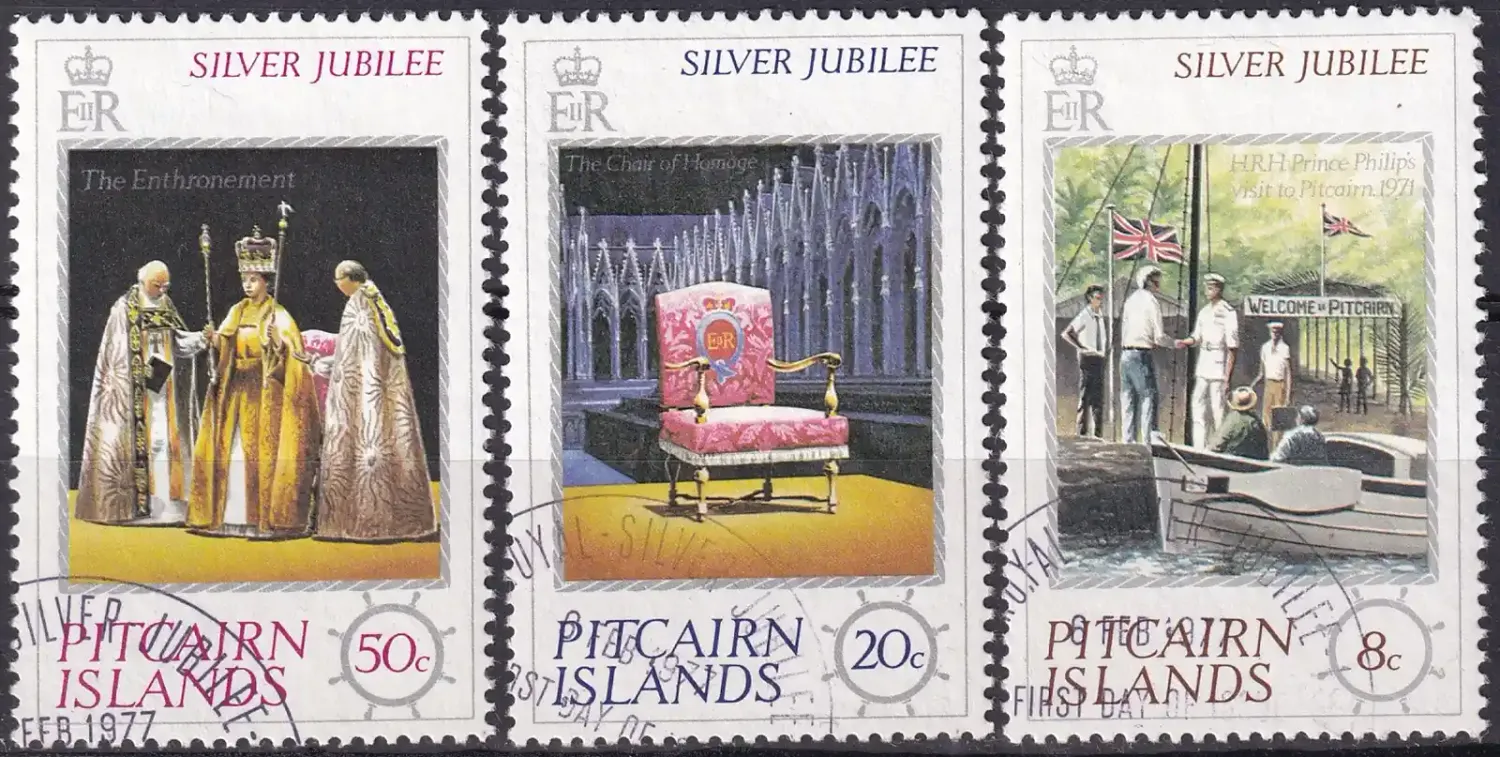 Pitcairn Islands 1977 The 25th Anniv of the Reign of Queen Elizabeth II (3v) CTO, NH(**) Pitcairn Islands 1977 The 25th Anniv of the Reign of Queen Elizabeth II (3v) CTO, NH(**)