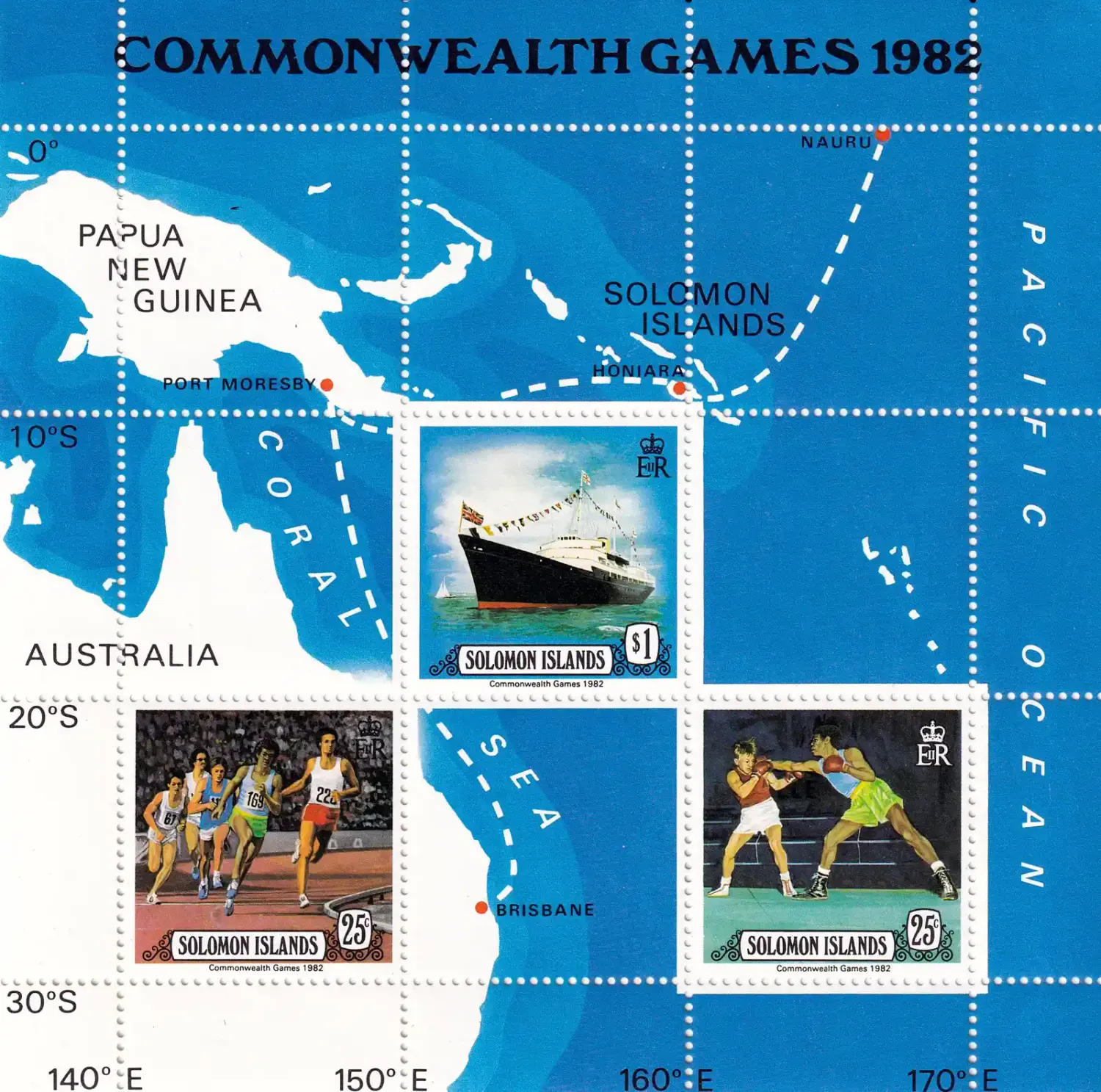 Solomon Islands 1982 Commonwealth Games, Brisbane (ss/v3). MNH(**) Solomon Islands 1982 Commonwealth Games, Brisbane (ss/v3). MNH(**)