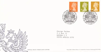 Great Britain 2005 Definitives, 5th April, 9p, 35p, 46p. FDC Great Britain 2005 Definitives, 5th April, 9p, 35p, 46p. FDC