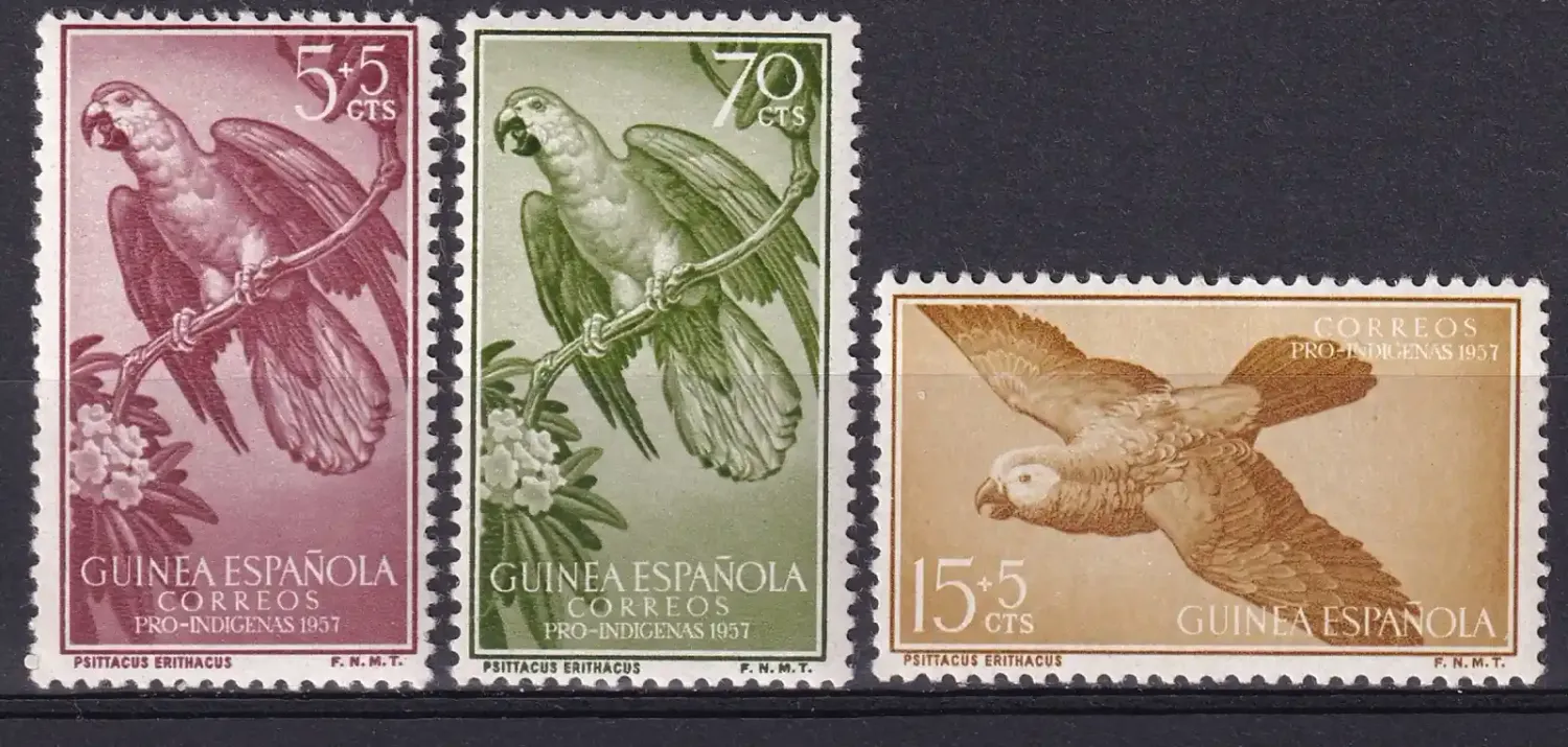 Spanish Guinea 1957 Charity Stamps - Birds, Parrots (2v)-MNH (**)