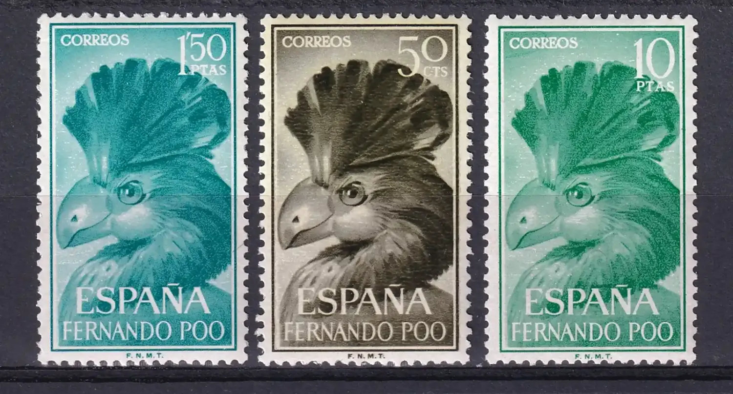 Spain (Fernando Po) 1964 Birds, Great Blue Turaco (3v)-MNH (**) Spain (Fernando Po) 1964 Birds, Great Blue Turaco (3v)-MNH (**)