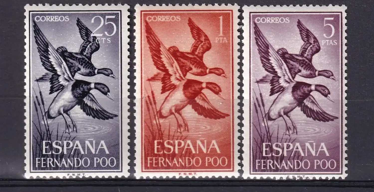 Spain (Fernando Po) 1964, Birds Mallards (3v)-MNH (**)