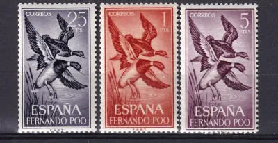 Spain (Fernando Po) 1964, Birds Mallards (3v)-MNH (**) Spain (Fernando Po) 1964, Birds Mallards (3v)-MNH (**)