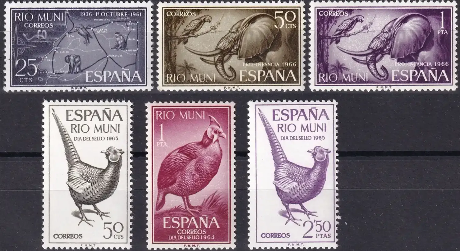 Spain (Rio-Muni) 1961-64 Bird selection-MNH (**) Spain (Rio-Muni) 1961-64 Bird selection-MNH (**)