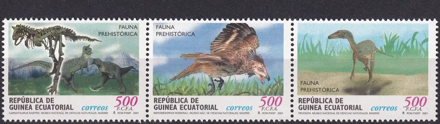 Equatorial Guinea, 2001 Prehistoric Animals (s/3v). MNH Equatorial Guinea, 2001 Prehistoric Animals (s/3v). MNH