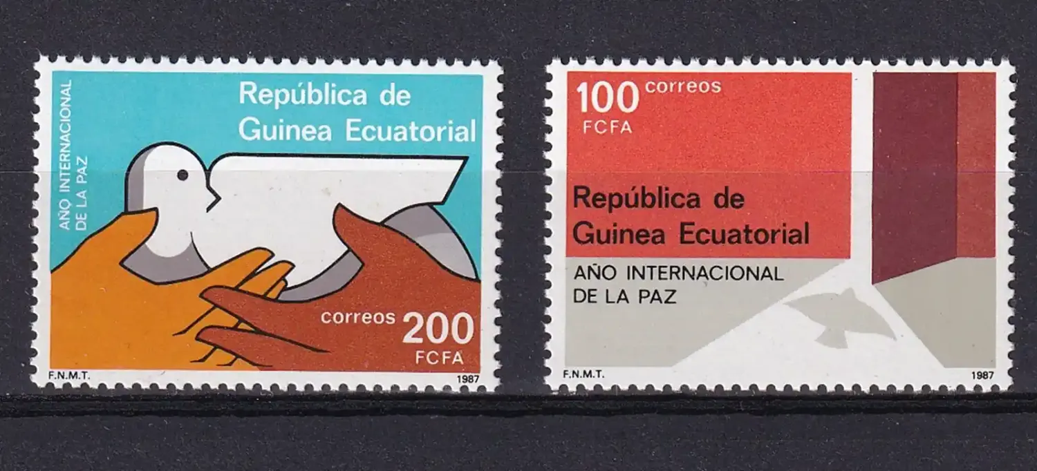 Equatorial Guinea, 1987 International Year of Peace (2v). MNH