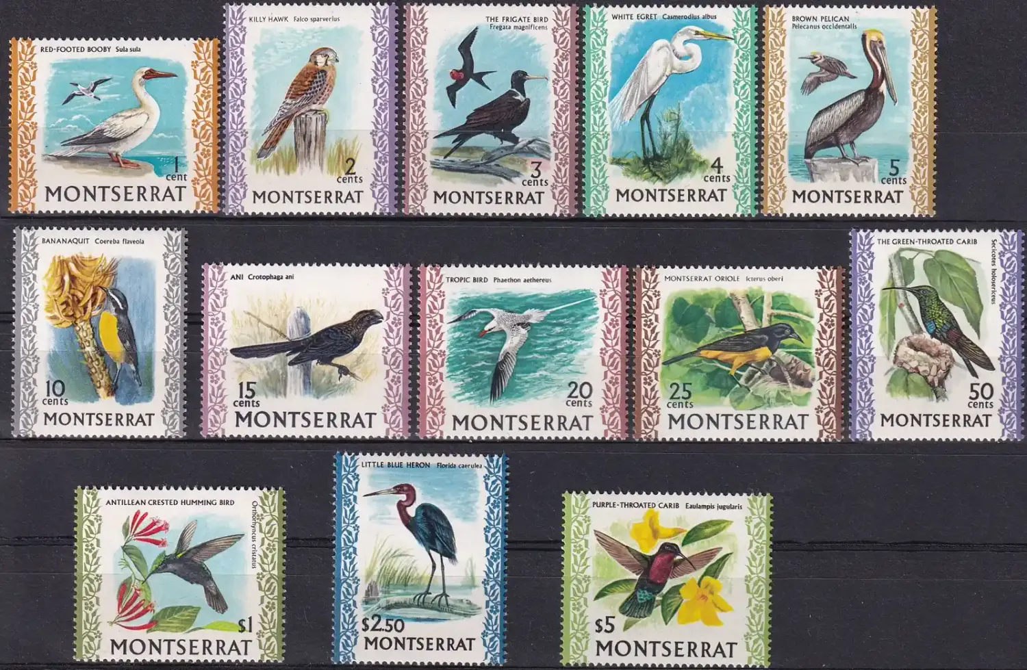 Montserrat 1970-74 Birds (13v) - MNH(**)