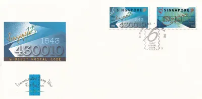 Singapore 1995 Introduction of Six-Digit Postal Codes. FDC Singapore 1995 Introduction of Six-Digit Postal Codes. FDC