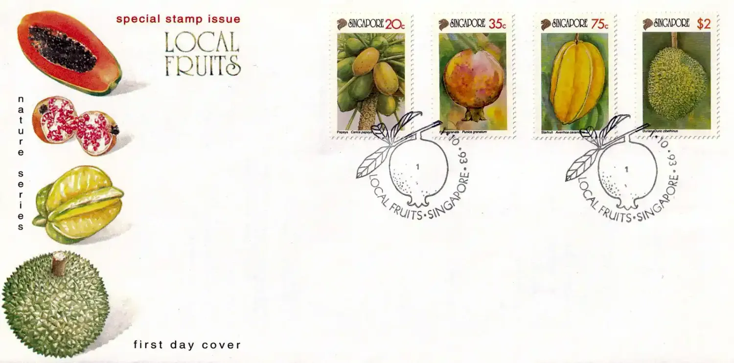 Singapore 1993 Local Fruits. FDC