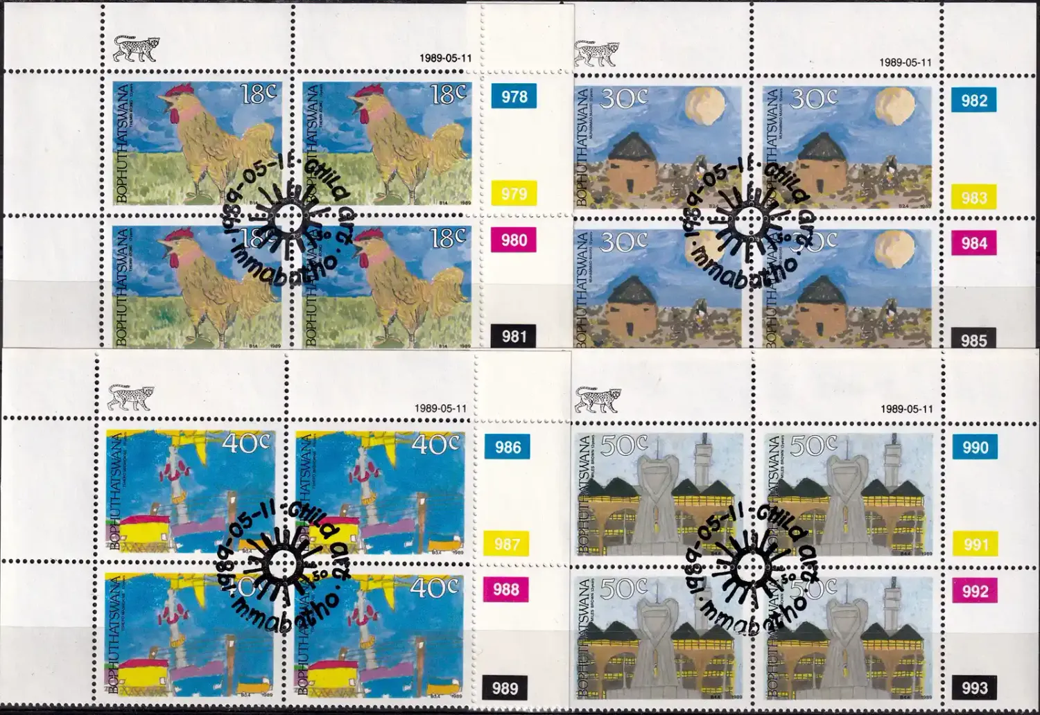 Bophuthatswana 1989 Children's Art CTO (C/Blocks). NH(**) Bophuthatswana 1989 Children's Art CTO (C/Blocks). NH(**)