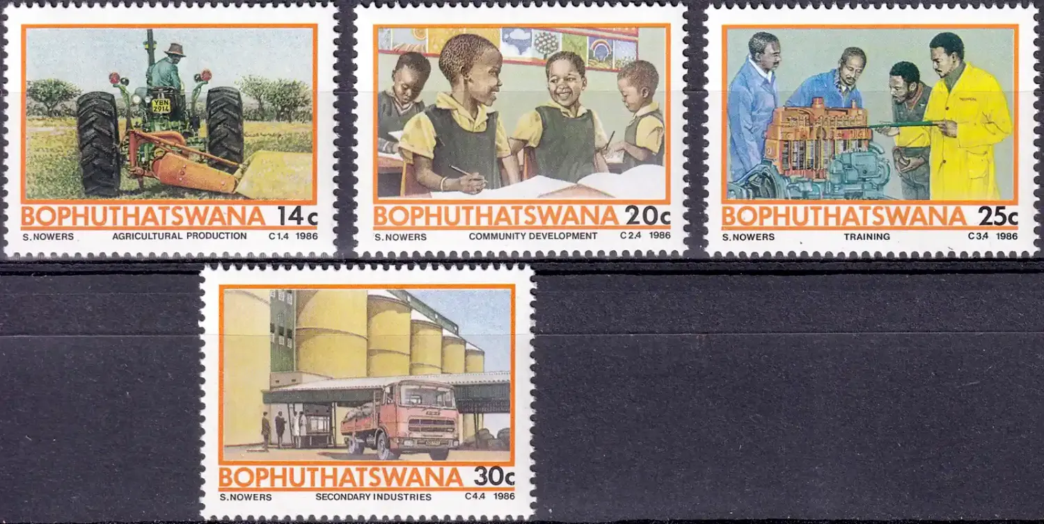 Bophuthatswana 1986 Development Project (4v). MNH(**) Bophuthatswana 1986 Development Project (4v). MNH(**)