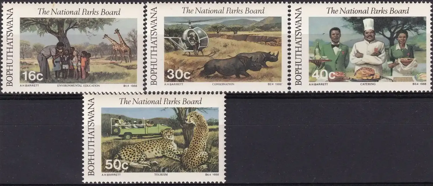 Bophuthatswana 1988 National Parks Board, Tourism (4v). MNH(**) Bophuthatswana 1988 National Parks Board, Tourism (4v). MNH(**)