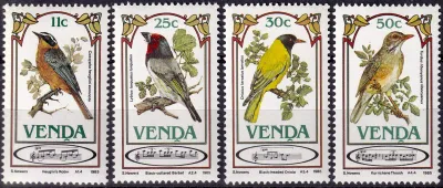 Venda 1985 Songbirds (4v). MNH(**) Venda 1985 Songbirds (4v). MNH(**)