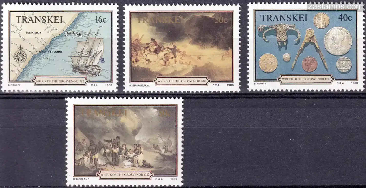 Transkei 1988 Shipwreck of "Grosvenor", 1782 (4v)- MNH(**)