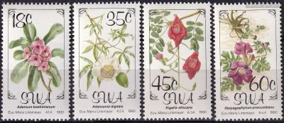 South West Africa 1990 Flowers (4v). MNH(**) South West Africa 1990 Flowers (4v). MNH(**)