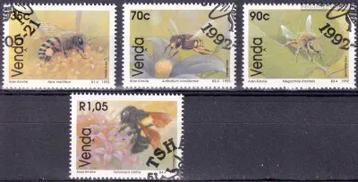 Venda 1992 Insects, Bees CTO (4v), NH(**) Venda 1992 Insects, Bees CTO (4v), NH(**)