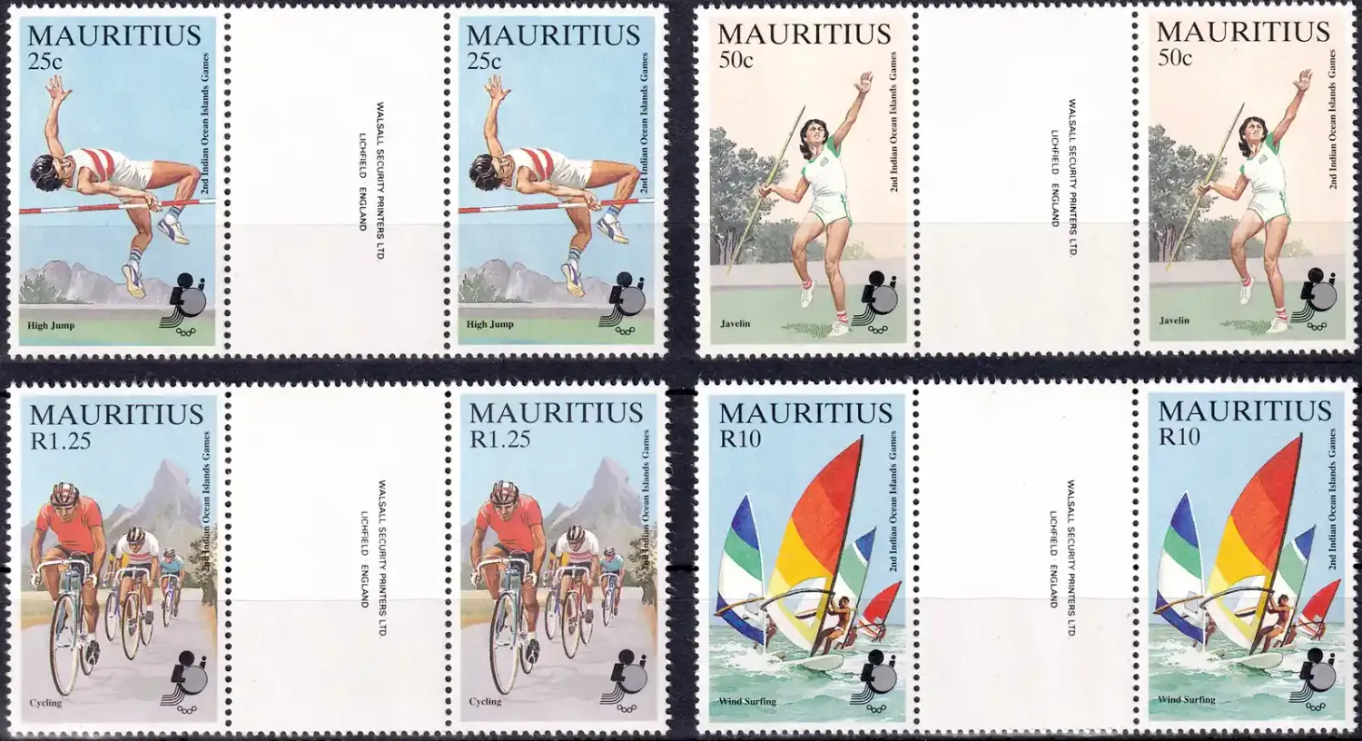 Mauritius 1985 The 2nd Indian Ocean Islands Games (Gutter/Pairs). MNH(**) Mauritius 1985 The 2nd Indian Ocean Islands Games (Gutter/Pairs). MNH(**)