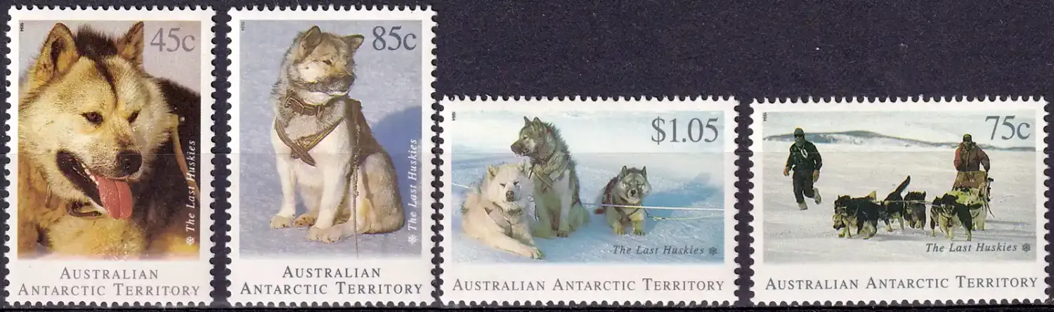 Australian Antarctic Territory 1994 Huskies from Antarctica. Dogs, (4v) MNH(**) Australian Antarctic Territory 1994 Huskies from Antarctica. Dogs, (4v) MNH(**)