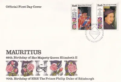 Mauritius 1991 The 65th Anniv of the Birth of Queen Elizabeth II and 70th Anniv of the Birth of Prince Philip (4v). FDC Mauritius 1991 The 65th Anniv of the Birth of Queen Elizabeth II and 70th Anniv of the Birth of Prince Philip (4v). FDC