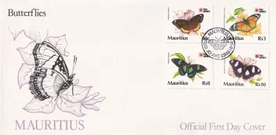 Mauritius 1991, Butterflies. Int Stamp Exhibition "PHILANIPPON '91" - Tokyo, Japan, FDC Mauritius 1991, Butterflies. Int Stamp Exhibition "PHILANIPPON '91" - Tokyo, Japan, FDC