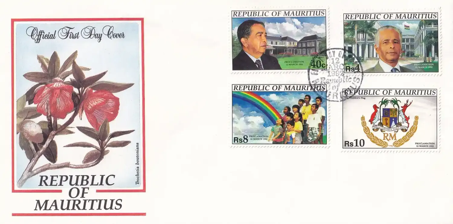 Mauritius 1992 Proclamation of Republic, FDC Mauritius 1992 Proclamation of Republic, FDC