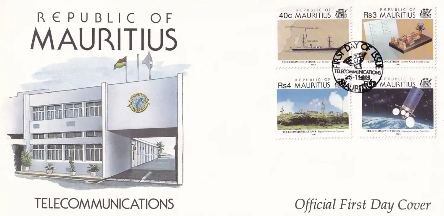 Mauritius 1993 Telecommunications, FDC Mauritius 1993 Telecommunications, FDC