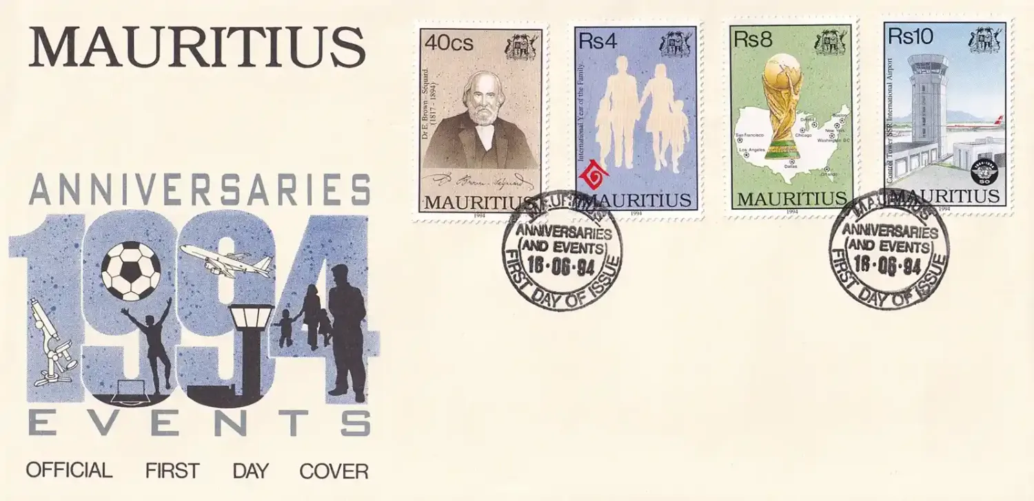Mauritius 1994 Anniversaries and Events, FDC Mauritius 1994 Anniversaries and Events, FDC