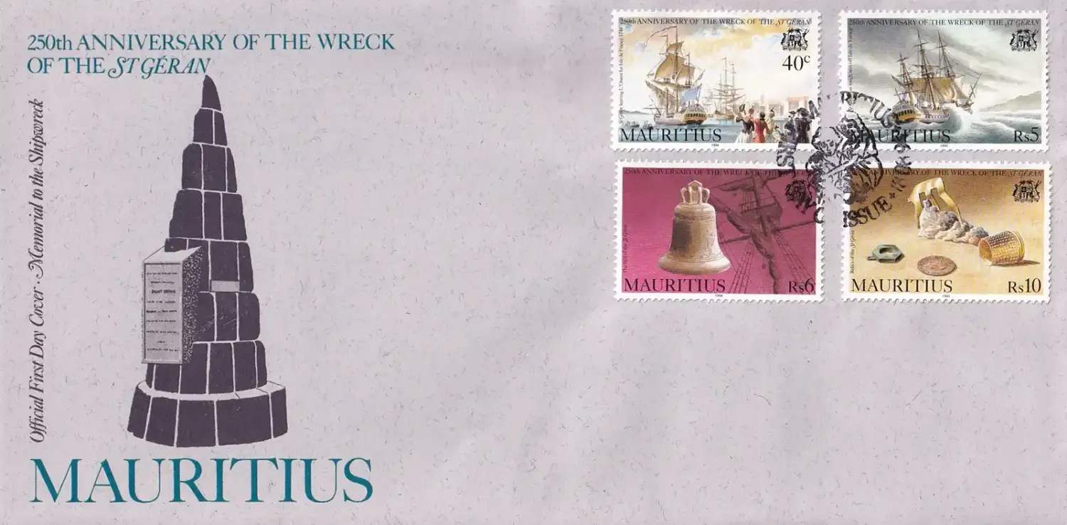 Mauritius 1994 The 250th Anniv of Wreck of "St. Geran", FDC Mauritius 1994 The 250th Anniv of Wreck of "St. Geran", FDC