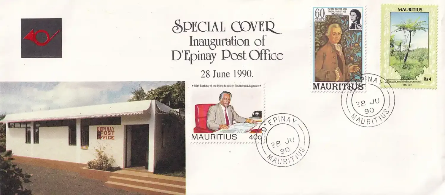 Mauritius 1990 Special Cover, Opening of D'Epinay Post Office, FDC Mauritius 1990 Special Cover, Opening of D'Epinay Post Office, FDC