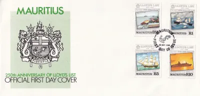 Mauritius 1984 The 250th Anniv of "Lloyd's List" Newspaper (4v) FDC Mauritius 1984 The 250th Anniv of "Lloyd's List" Newspaper (4v) FDC