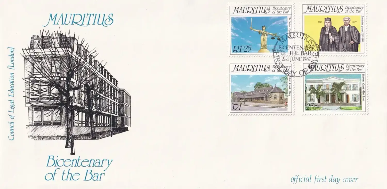 Mauritius 1987 The 200th Anniv of Jurisdiction, FDC Mauritius 1987 The 200th Anniv of Jurisdiction, FDC