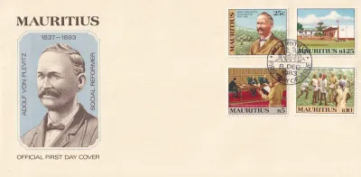 Mauritius 1983 The 125th Anniv of the Arrival in Mauritius of Adolf von Plevitz FDC Mauritius 1983 The 125th Anniv of the Arrival in Mauritius of Adolf von Plevitz FDC