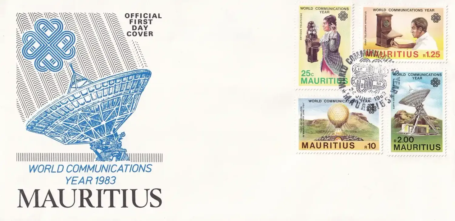 Mauritius 1983 World Communications Year FDC Mauritius 1983 World Communications Year FDC
