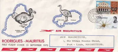 Mauritius 1972 First Flight Cover, Rodrigues-Mauritius Mauritius 1972 First Flight Cover, Rodrigues-Mauritius