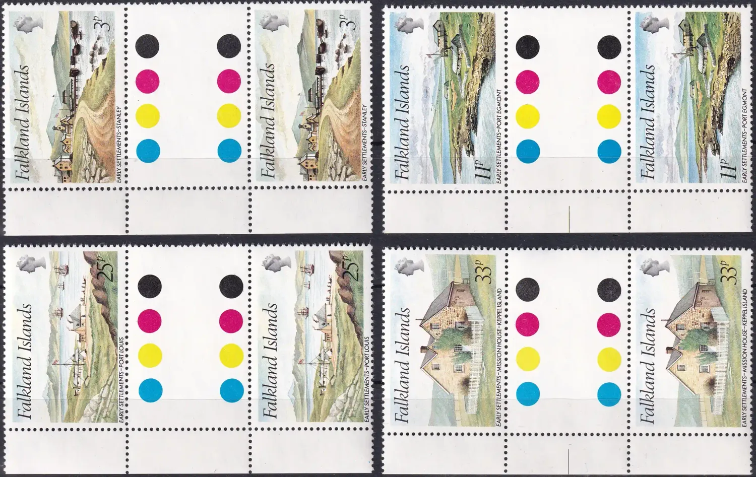 Falkland Islands 1980 Early Settlements (Gutter Pairs). MNH(**) Falkland Islands 1980 Early Settlements (Gutter Pairs). MNH(**)