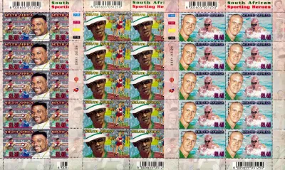South Africa 2001 Sporting Heroes (Set in Full Sheets). MNH(**)