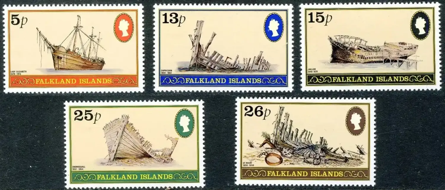 Falkland Islands 1982 Shipwrecks (5v). MNH(**) Falkland Islands 1982 Shipwrecks (5v). MNH(**)