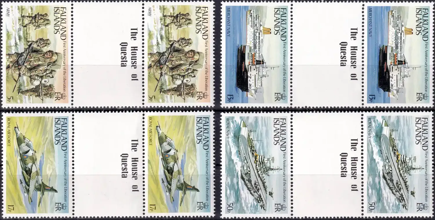 Falkland Islands 1983 The 1st Anniv of Liberation (Gutter Pairs). MNH(**) Falkland Islands 1983 The 1st Anniv of Liberation (Gutter Pairs). MNH(**)