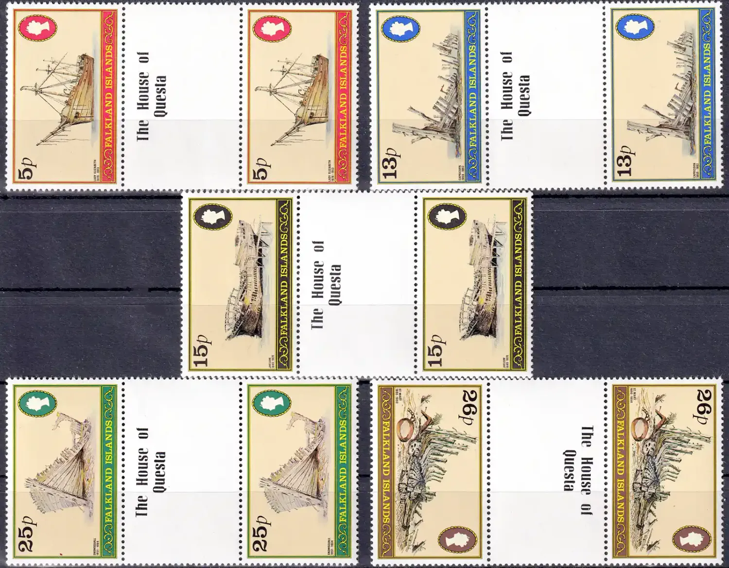 Falkland Islands 1982 Shipwrecks (Gutter Pairs). MNH(**) Falkland Islands 1982 Shipwrecks (Gutter Pairs). MNH(**)
