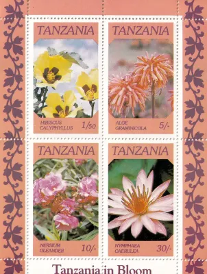 Tanzania 1986 Flowers (ss/4v) MNH(**) Tanzania 1986 Flowers (ss/4v) MNH(**)