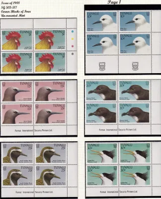 Tuvalu 1988 Birds C/Blocks. MNH(**) Tuvalu 1988 Birds C/Blocks. MNH(**)