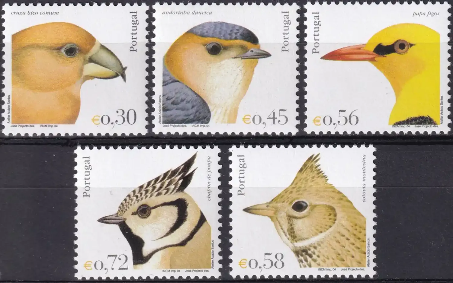 Portugal 2004 Native Birds (5v). MNH** Portugal 2004 Native Birds (5v). MNH**